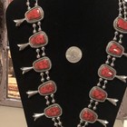 VINTAGE Estate find Squash Blossom Necklace, ca 1960's - 1970's, Stamped — photo 4