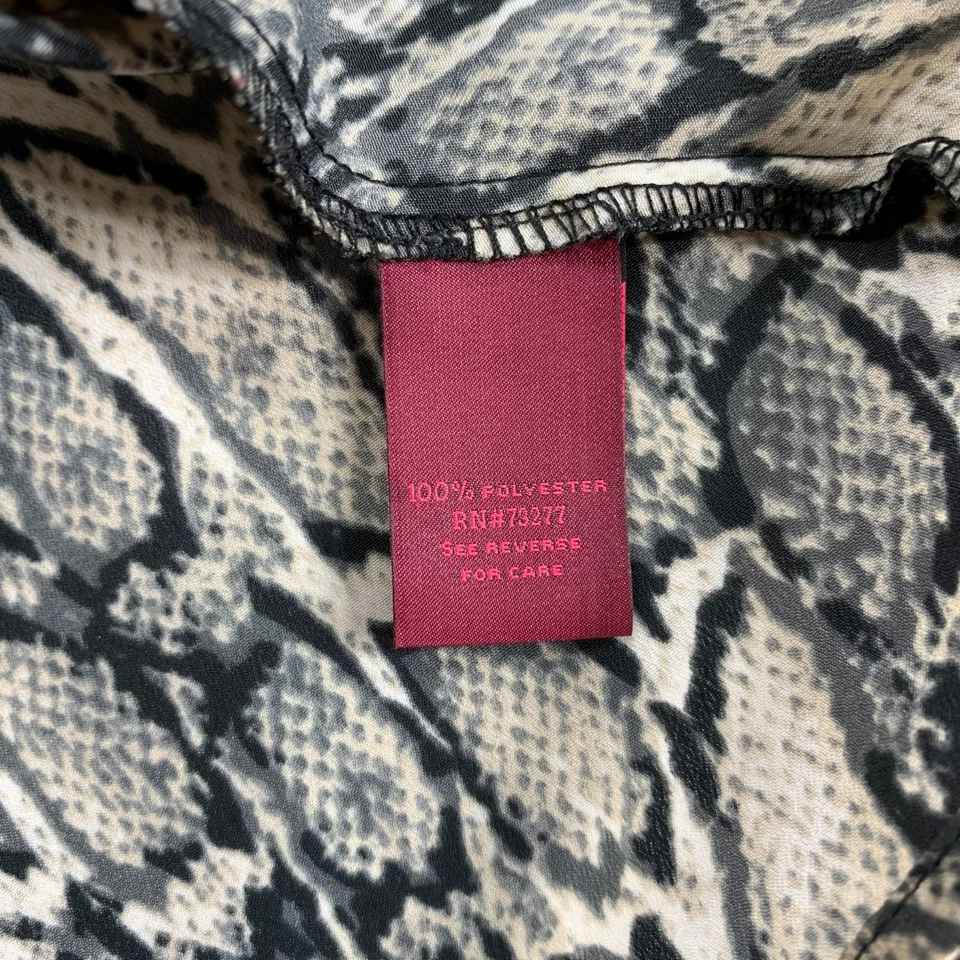 Blusa Colección 212 Mujer Talla XS Tostada Negra Serpiente Manga Larga Con Botones Foto 4 de 4