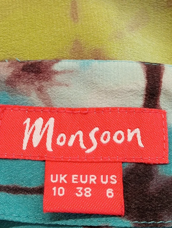 MONSOON Vestido de Verano Mujeres Vestido Talla EU 38 azul look casual - Imagen 4 de 4