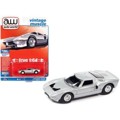 1965 Ford GT 40 MK1  Silver **RR** Auto World Premium 1:64