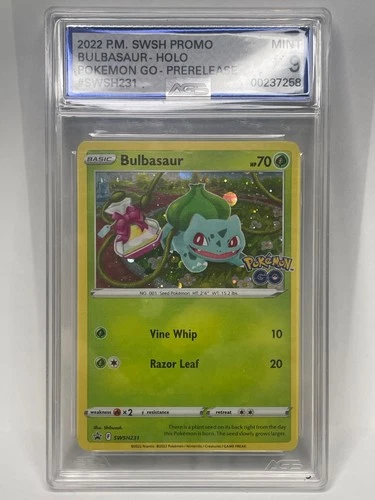 Pokemon TCG Pokemon GO Bulbasaur Black Star Promo SWSH231 AGS 9 MINT