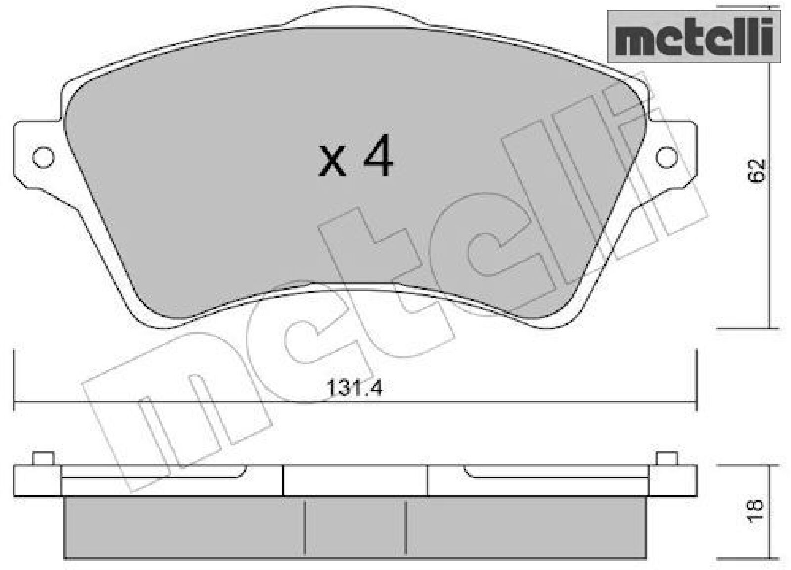 metelli 22-0349-0 Bremsbelagsatz für Scheibenbremse Bremsbelagsatz