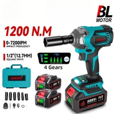 1200n.m Brushless Electric Impact Wrench 12 Cordless Screwdriver Drill Tools