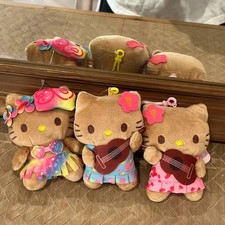 Hello Kitty Black Hawaiian Plüschtier Anhänger Gitarre Blumenrock Geschenk