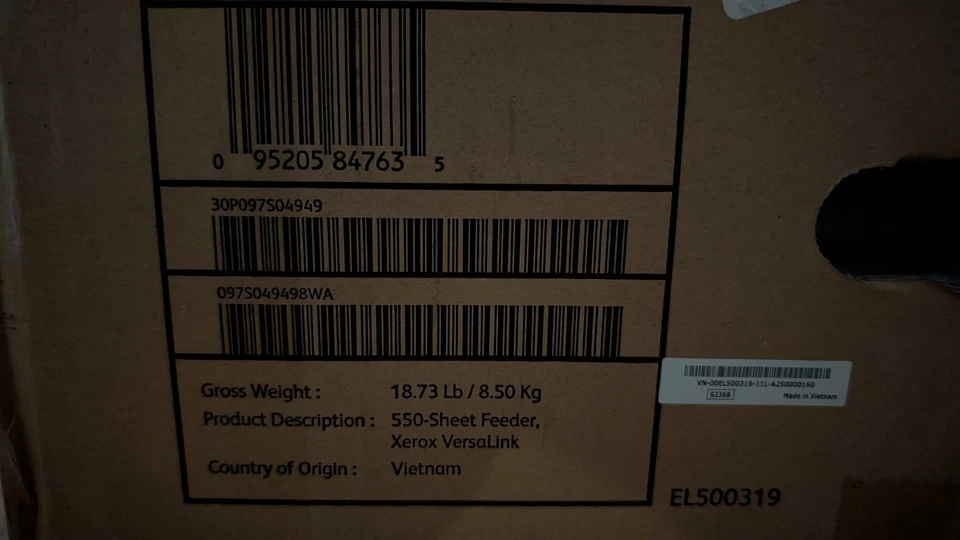 NEW SEALED Genuine Xerox VersaLink 550-Sheet Feeder EL500319 for B400 C400 B405 - Image 4 of 4