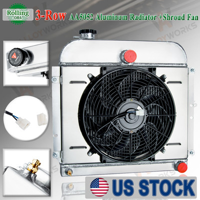 3-Row Radiator+Shroud Fan For 1941~1952 Plymouth Concord Special Deluxe-Suburban