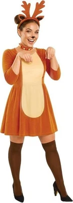 FUNSHACK Reh Kostüm für Damen Erwachsene Rentier Weihnachten Verkleidung Faschingskostüm