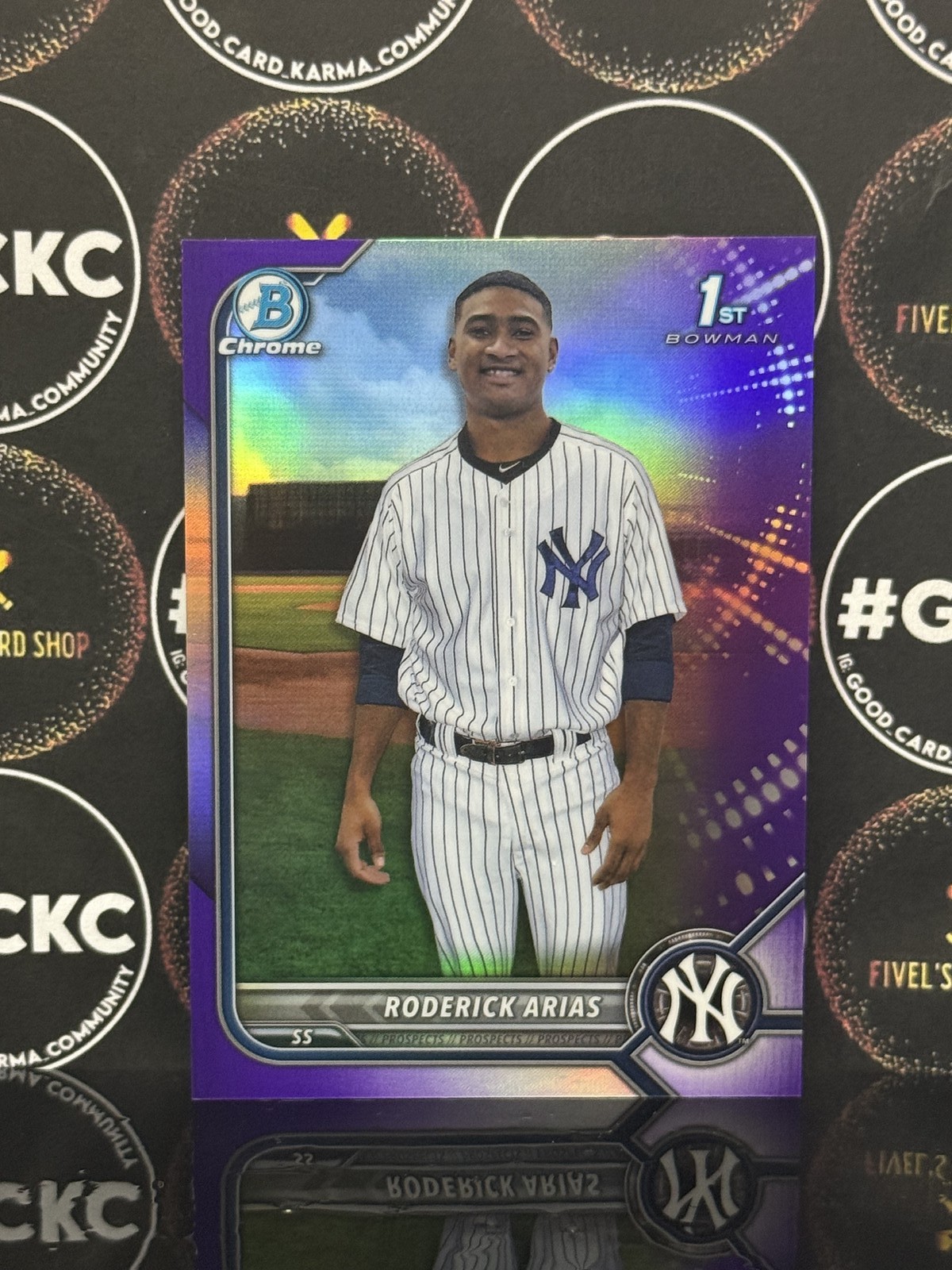 2022 Bowman Chrome Prospects Purple Refractors BCP153 Roderick Arias 048/250