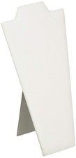 5 Necklace Pendant Display Bust White Faux Leather 4.25" Wide x 8.87" Tall