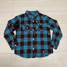 Hysteric Glamor His Mini Long Sleeve Shirt Light Blue Check Y2K Chibi Girl