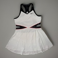 Nike Court Dri-FIT Slam Women's Tennis Dress White Black XL II6186-100 NWOT