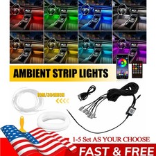 10m 6in1 Rgb Car Ambient Strip Light Kit Fiber Optic Atmosphere Decor App 1-5x 10m 6in1 Rgb Car Ambient Strip Light Kit Fiber Optic Atmosphere Decor App 1-5x
