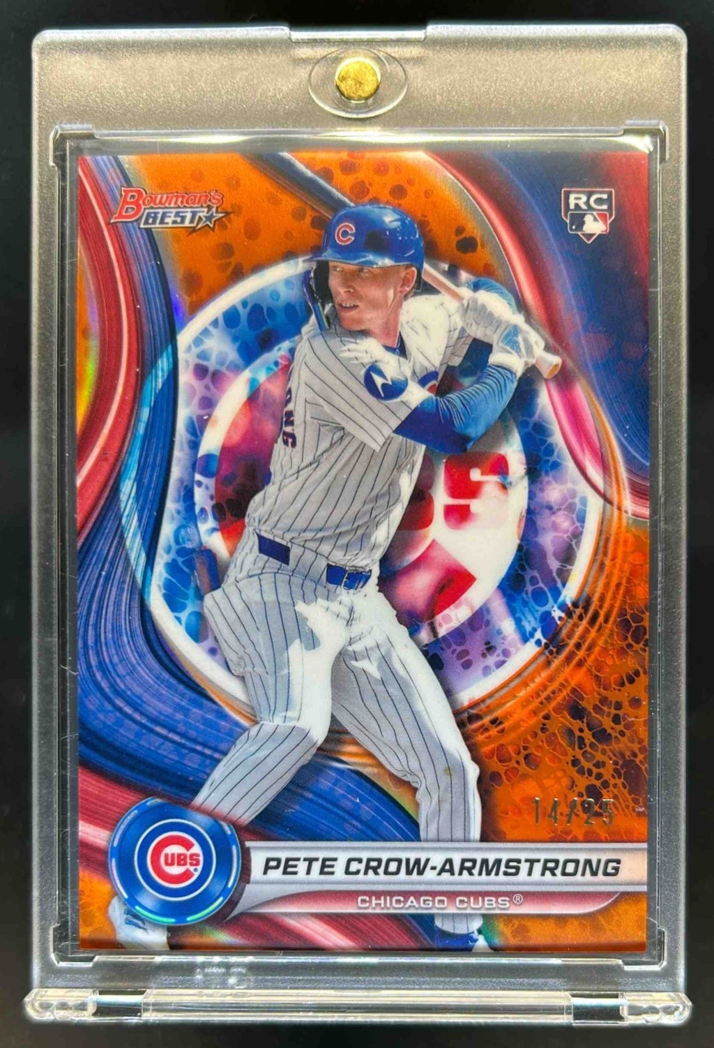 2024 Bowman's Best Pete Crow-Armstrong RC Orange Refractor Rookie #14/25 Cubs