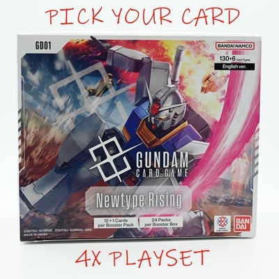 4x Playset! Gundam Card Game - GD01 Newtype Rising English Pick your cards