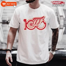 Detroit Red Wings 100th Anniversary NHL TShirt - Multicolors, S-5XL