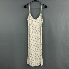 Reformation Dress 8 Crimini Midi Floral Slip White Cottagecore Summer Romantic