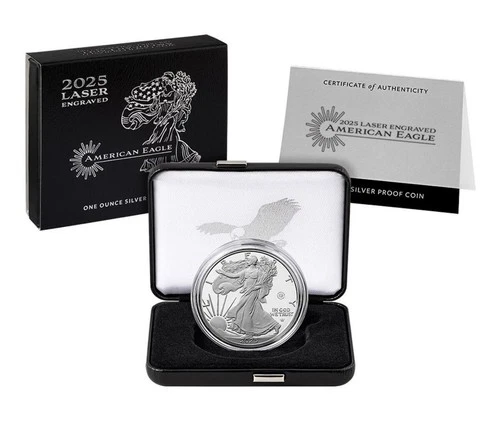 2025 W Silver American Eagle Laser Engraved  One Ounce  Proof Coin W/OGP