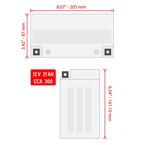 AGM Battery for Arctic Cat 700 Diesel 2007 2008 2011 2012 2013 2014 2015 - Imagen 2 de 7