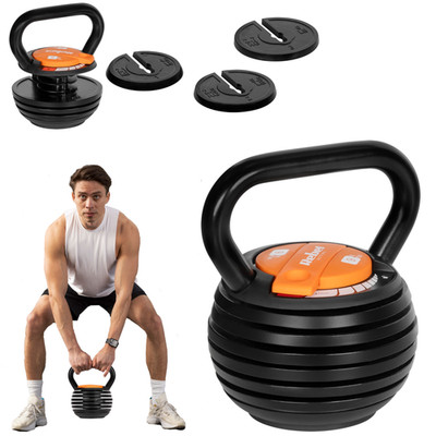 Kettlebell-Kugel aus Gusseisen mit verstellbarem Gewicht, 9 kg, REBEL
