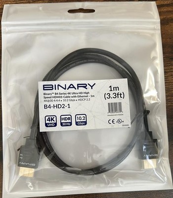 Binary 4K Ultra HD High Speed HDMI B4-HD2-1 box of 20