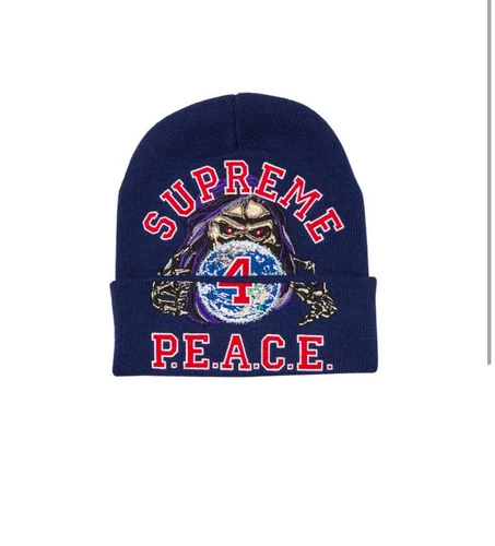 Bonnet brodé marine paix suprême
