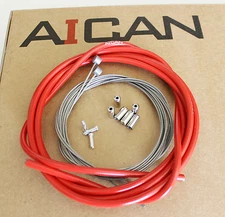 Aican PREMIUM MTB Mountain bike bicycle BRAKE cable housing set kit, Red