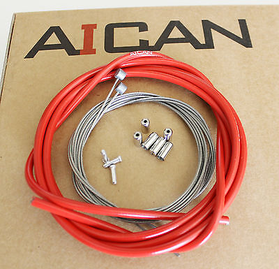 Aican Premium bike MTB Mountain Brake cable housing set kit Alloy Ferrules Black