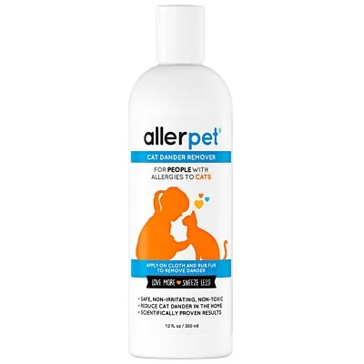 Allerpet Cat Dander Remover 12oz for Cat Dander Reduction