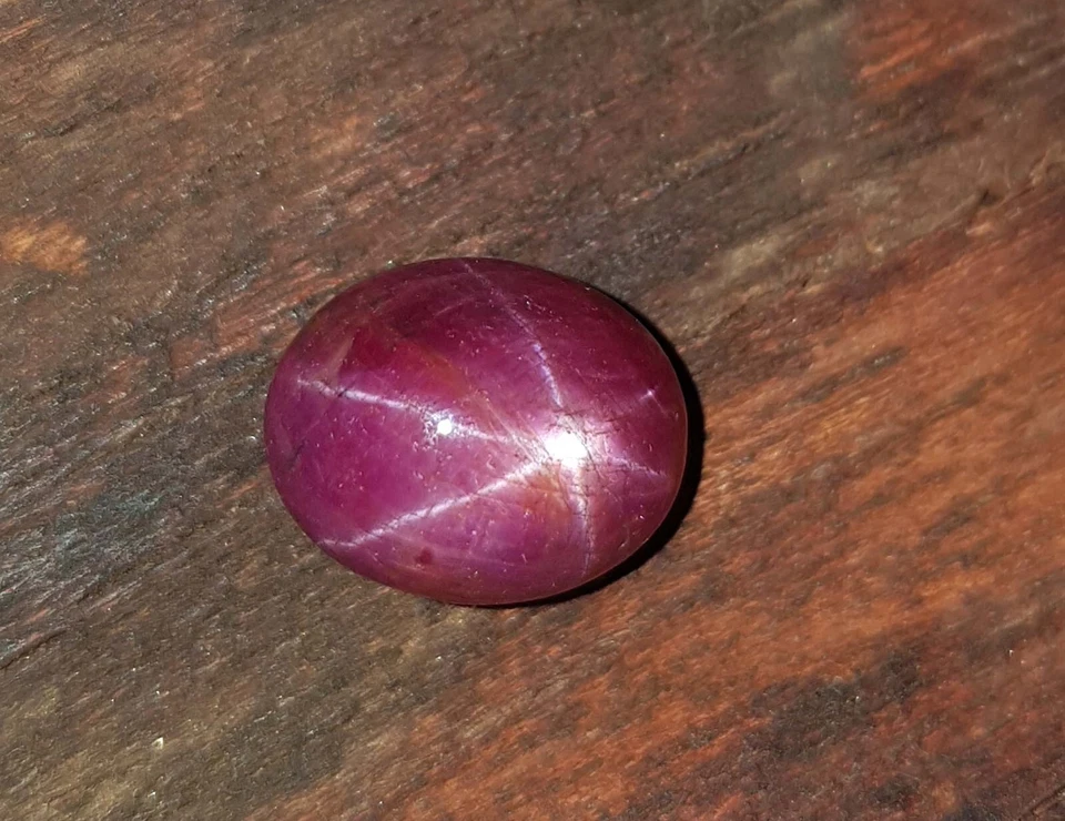 7.99 Ct Natural Mozambique Ruby Oval Shape Untreated 6 Rays Star Cabochon Gems - Image 4 of 4
