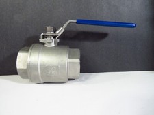 MANUAL BALL VALVE 1 1/2" FEMALE NPT 2 PIECE 304 SS 1000 PSIG WOG. WITH LOCKING