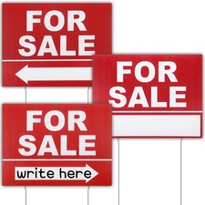 3 Pack 12 x 16 Inch for Signs with Stake Real Estate Sign Posts Corrugated Pl...