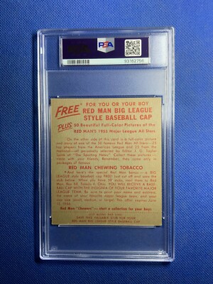 where is ted tobacco located 1955 Red Man Tobacco #16 Ted Kluszewski PSA 4