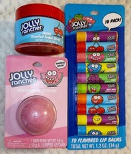 Jolly Rancher Scented HUGE NEW LOT GIFT SET Lip Balm Bath Bomb Sugar Scrub 12 Pc