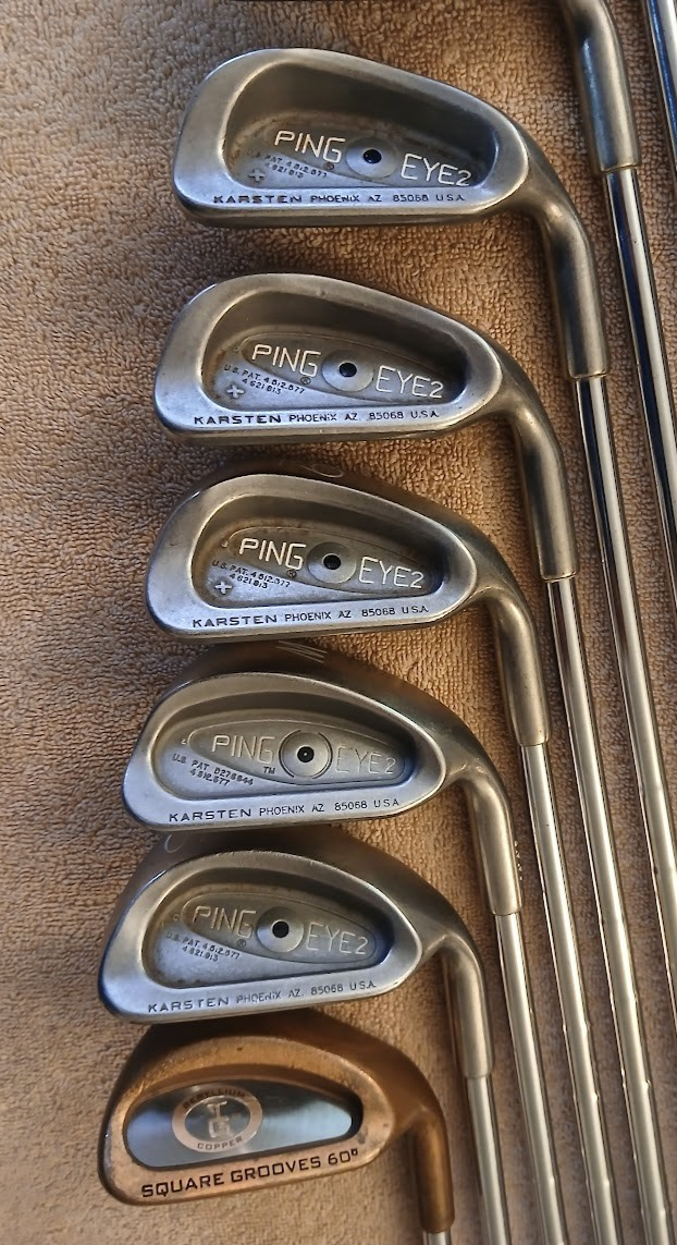 TZ GOLF - VINTAGE RARE Ping Eye2+, Black Dot 3-SW, TG LW Irons, 10