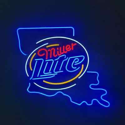 24''x20'' Louisiana State Map Beer Flex LED Neon Sign Light Lamp Bar Club Pub