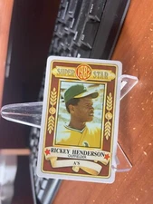 1982 Perma-Graphics Rickey Henderson Credit Card - Super Star