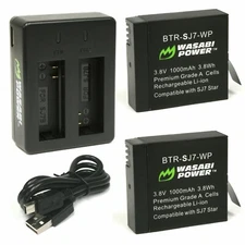 Wasabi Power Battery (2-Pack) and Dual Charger for SJCAM SJ7, SJ7 Star