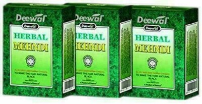 3x Deewal Herbal Mehandi Mehndi Henna Heena Hair Color 100% Natural Free Ship