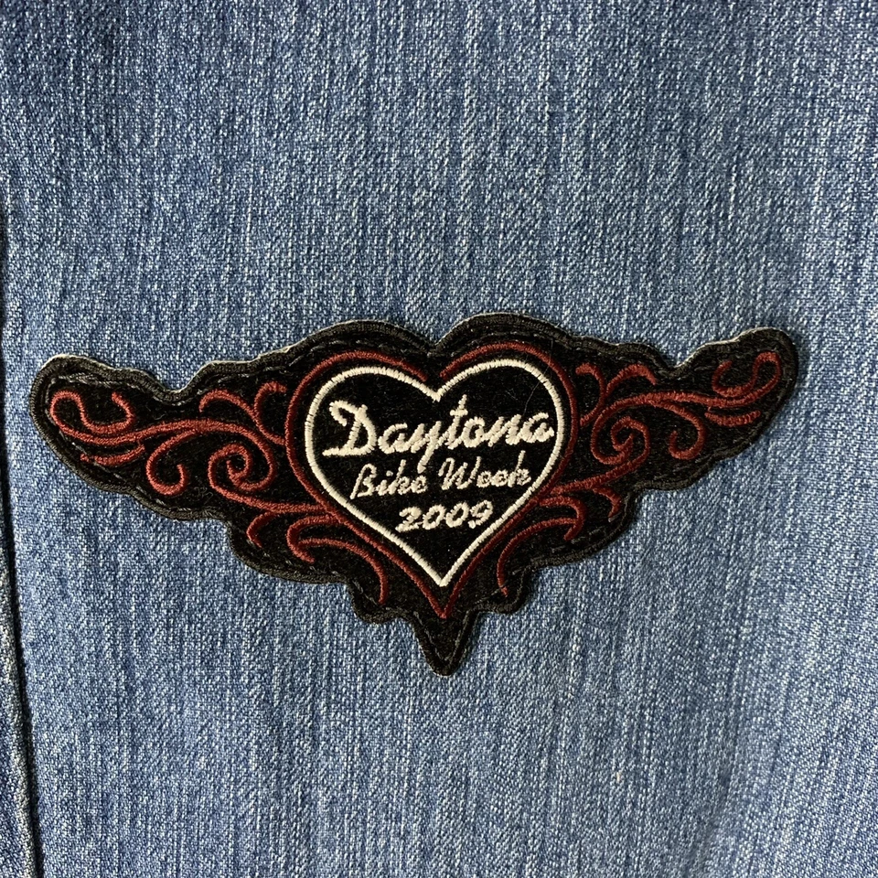 Kikit Jeans Womens Size 14 Bootcut Blue Distressed Denim Rose Gold Stud pockets - Image 3 of 4