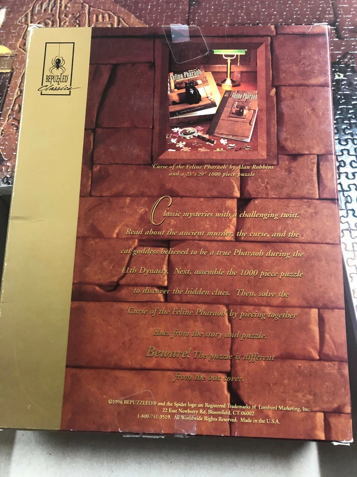 Curse of the Feline Pharaoh Mystery Jigsaw Puzzle 1998 Bepuzzled Alan Robbins - Image 3 of 4