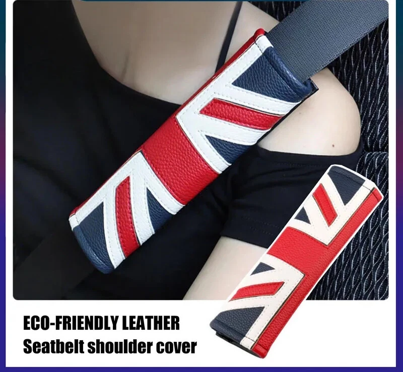 2X Para Mini Cooper Accesorios Union Jack Cinturón de Seguridad Almohadillas para el Hombro Cubierta Foto 4 de 4