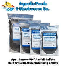 Axolotl Blackworm Pellets, California Blackworm 2mm Sinking Pellets