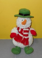 Older 10" Gund Snowman Named Whitey 8810 - Soft Christmas Pal Orange Carrot Nose