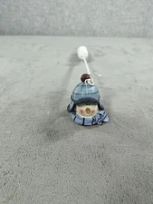 Cute Snowman Candle Snuffer Snowman Head Dressed for Winter With Snowball Handle