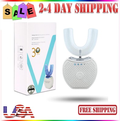 Sani White Ultrasonic Toothbrush, Ortho Sparkle Sonic Glow Brush, U Shaped Tooth