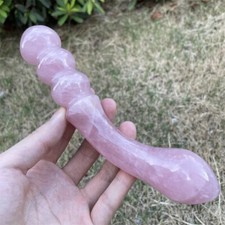 18cm Large Size Natural Rose Quartz Crystal Massage Penis Wand Gemstone Yoni