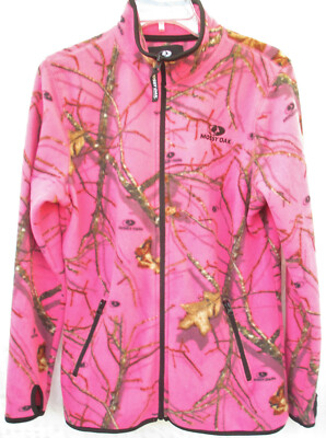 Mossy Oak Jacket Women's Size M (8-10) Pink Camo Fleece Full Mossy Oak Jacket Women's Size M (8-10) Pink Camo Fleece Full