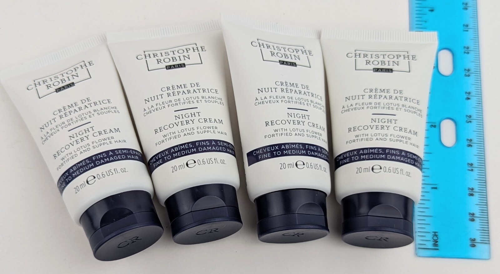 Christophe Robin Night Recovery Cream Hair Mask 20ml/0.6fl.oz. x4 Travel Size