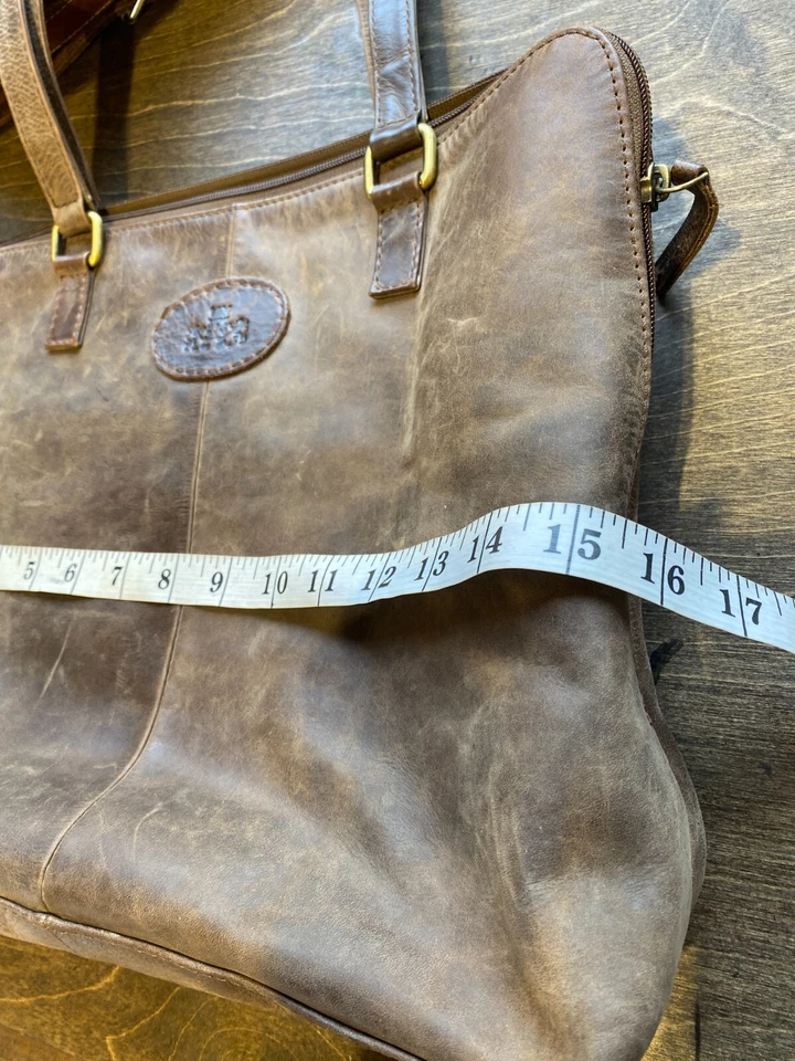 Bolso de Mano Grande Rowallan Escocia Hecho a Mano Marrón Engrasado Cuero Lujoso Foto 4 de 4