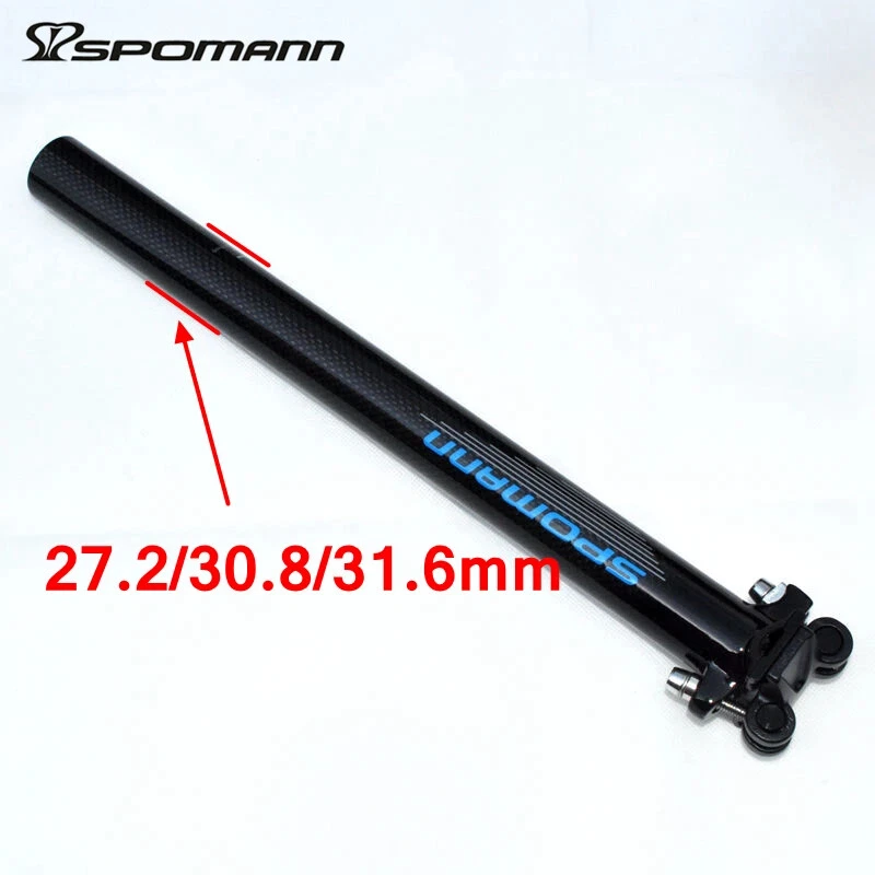 Tija de sillín de carbono MTB tubo de asiento de bicicleta de carretera desplazado 0 grados 27,2/30,8/31,6 * 350 mm Foto 4 de 4